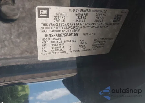 2016 Chevrolet Tahoe Ls from USA, damaged, VIN 1GNSKAKC7GR409402